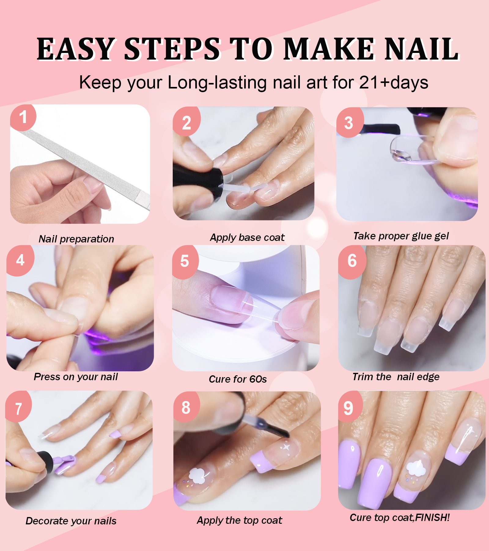 YEVYO Nail Tips and Glue Kit - Thumbnail 4