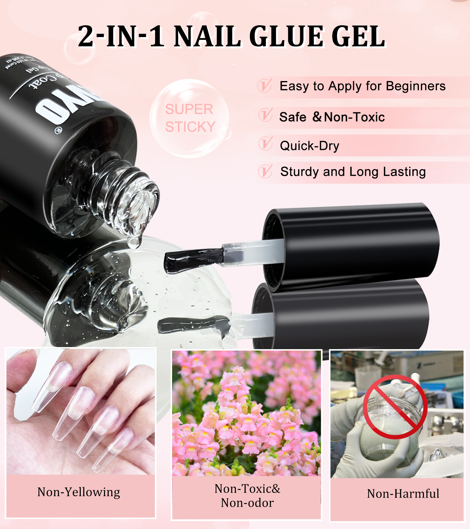 YEVYO Nail Tips and Glue Kit - Thumbnail 3